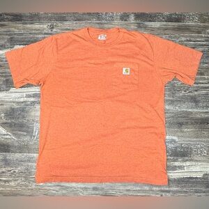 Carhartt T-shirt - Men's Large - Loose Fit - Heathered Orange - GUC